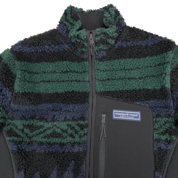 VINEYARD VINES Men's Sherpa Fleece Full-Zip Jacket Sz XS Tonal Nordic - Picture 2 of 6